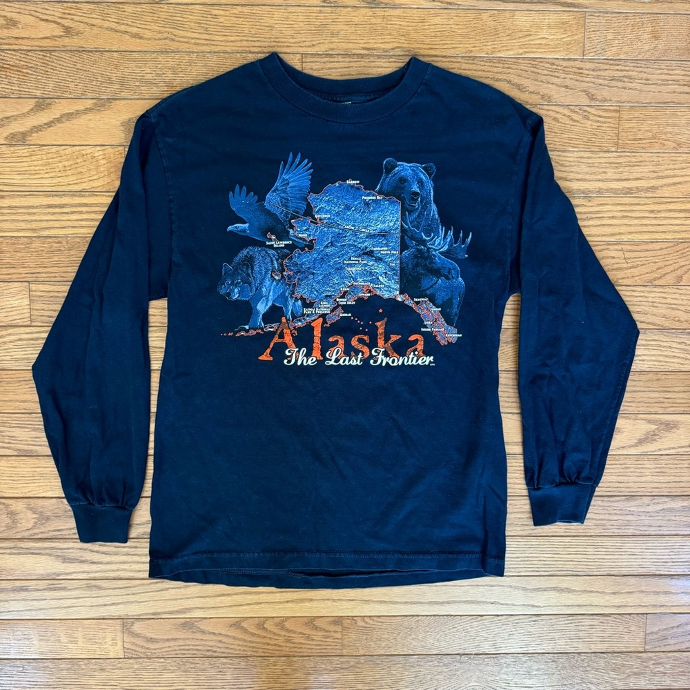 Alaska The Last Frontier Men's Navy Graphic Shirt